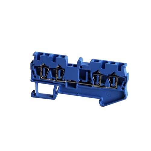 5Pcs Din Rail Terminal Block ST-2.5-Quattro Wire Connector Pull Type 24-12AWG 2.5mm Spring Wiring Terminal Blocks(Blue)