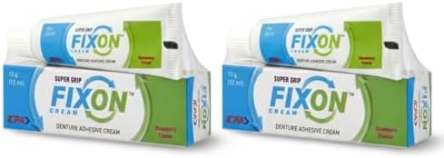 ICPA Fixon Denture Adhesive Cream 50 gm (40 ml) | Premium Cream For Long lasting Hold | All Day Hold | Food Seal Protection (Pack of 2)