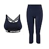 Womens-Sportswear-Set-Tracksuit-2-Pieces-Padded-Sports-Bra-and-34-Leggings-with-Pockets-Stretch-fit-Gym-Outfit Womens Sportswear Set 2 Piece Gym Outfit Padded Sports Bra and 3/4 Leggings with Pockets Stretch-fit Gym Clothes Italian Design (9672-Navy, S-M)