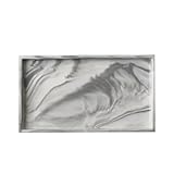  BURLOE Tablet De Bijoux En Céramique En Marbre, Plateau De Service Rectangle Runde Hexagone Plats En Céramique Plateau Décoratif Bijoux Comprimé Optique Servante Assiette,Rectangular gray,11 inches