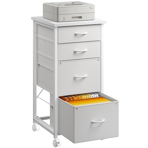Image of DurayLoly 4-Drawer Rolling File Cabinet Fits A4 Letter Size For Home Office