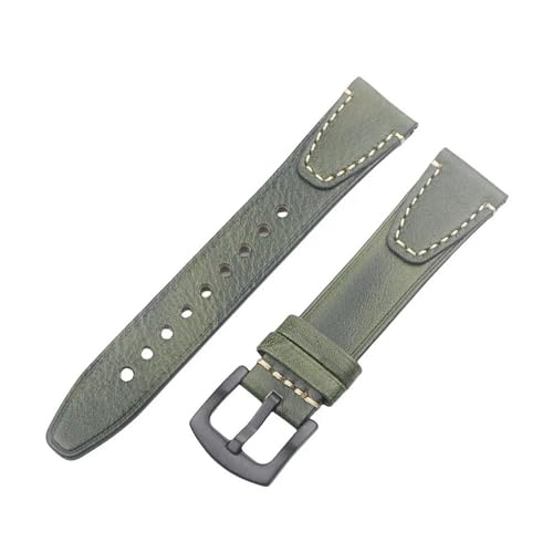 [KRFGKHAUR] Handmade Vintage Watch Strap 18mm 20mm 22mm Quick Release Watchband Accessories With Silver Black Buckle Wristband(G