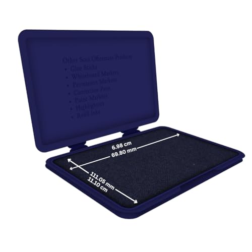 Image of Soni Officemate Medium Stamp Pad - Violet | Pack of 3 | Quick-Dry, Smudge-Free Ink | Crisp Impressions | Refillable | for Office, Craft & DIY