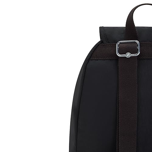 Kipling Mochila pequena Queenie, tom preto, 25,4 cm C x 33,6 cm A x 15,8 cm P