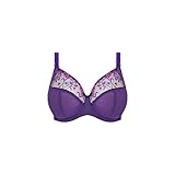 Elomi Damen Women’s Charley Bra: Floral Embroidery, Low, Dd+ Bras Plunge-BH, Iris, 85F