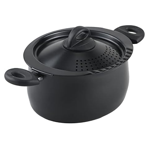 Bialetti Ovaler Pastatopf, 5 l Mit Siebdeckel, Antihaftbeschichtung Cover