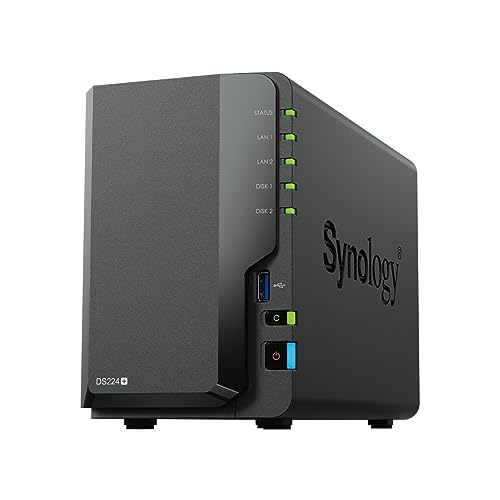 Image of Synology DS224+ 2-Bay Diskstation NAS (Intel Celeron J4125 4-Core 2.0 GHz 2GB DDR4 RAM 2xRJ-45 1GbE LAN-Port) 8TB Bundle with 2X 4TB Seagate IronWolf