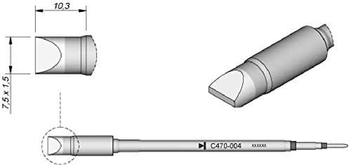 JBC C470-004 Cartridge Chisel 7.5mmX1.5mm