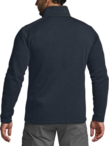 CQR Men's Thermal Fleece Quarter Zip Sweater, Outdoor Lightweight Long Sleeve Pullover, Casual Mock Neck Polo Sweaters2