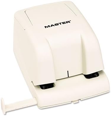Master 12-Sheet Ep210 Electric/battery-Operated Two-Hole Punch, 1/4" Holes, Beige image 3