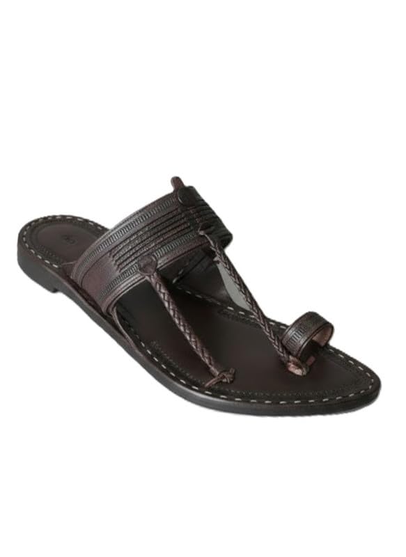 Men’s Genuine Leather Traditional Kolhapuri Sandals | Handcrafted Ethnic Slip-On Footwear for Regular Wear, Casual & Regular Use-image-22