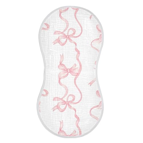 Muslin Burp Cloth for Baby 4PCS Watercolor Bows Super Absorbent Burping Cloths, Bibs for Newborn Boys Girls3