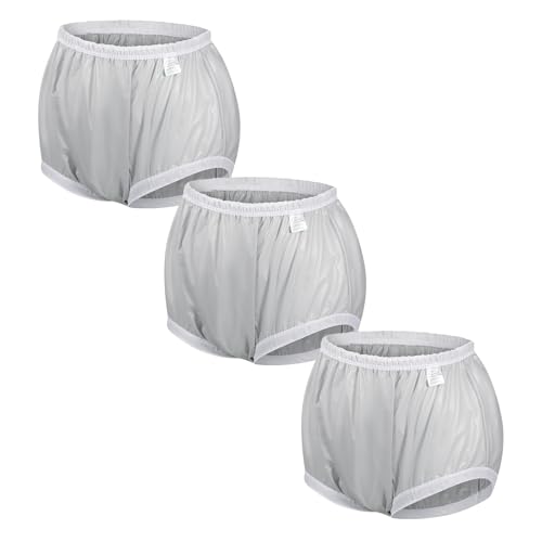Carer Lot de 3 Couvre-couches pour Adulte Sous-vêtement Anti-fuites pour Incontinence Imperméable Sans Bruit Lavable Réutilisable Culotte Plastique Unisexe...