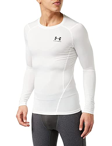 Under Armour Men's Armour HeatGear Compression Long-Sleeve T-Shirt , White (100)/Black , Medium