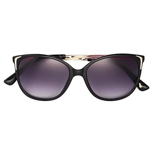 Nine West Women's Lorelai Sunglasses Cateye, Shiny Black, 55 mm2