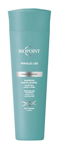 Biopoint Miracle Liss - Shampoo Suave 72h, Ação de Limpeza Delicada, Restaura o Equilíbrio dos Cabelos, Confere Cabelos Leves, Lisos e Sedosos por muito tempo, 200 ml