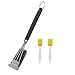 Brosse Barbecue, 3 en 1 Brosse Nettoyage Barbecue avec Grattoir, Poils Acier Inoxydable pour Nettoyer Rapidement & Efficacement Tous Les Grils, Livré avec 2 brosses Grill en Silicone