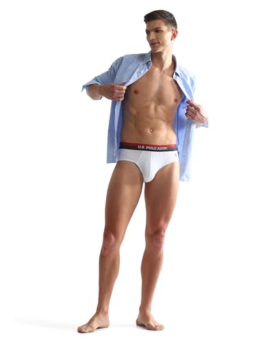 Image of U.S. Polo ASSN. Mens OEB05 Ombre Waistband Solid Underwear Briefs - Pack of 2