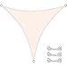 CelinaSun Voile d'ombrage avec Cordes de Fixation Pare-Soleil Jardin Balcon Basic Respirant Triangle 4 x 4 x 4 m Blanc crème