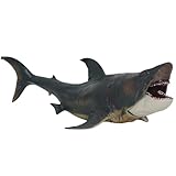 Higherbros Megatooth Shark Toys with Openable Jaws The Megalodon 11' Ocean World Realistic Marine Animal Creature Action Figure, Great for Bath Toy, Beach Toys, Birthday Gifts Cake Topper
