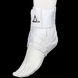 Active Ankle AS1 Pro Lace Up Ankle Brace, White Ankle Support with Laces for Men & Women, Protection & Sprain Support for Volleyball, Rugby, Basketball, Low Profile, White, Small