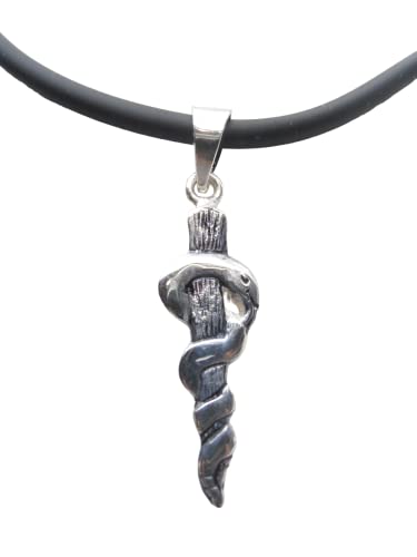 Pendentif Asclépios en argent 925 avec un collier ras-du-cou chic