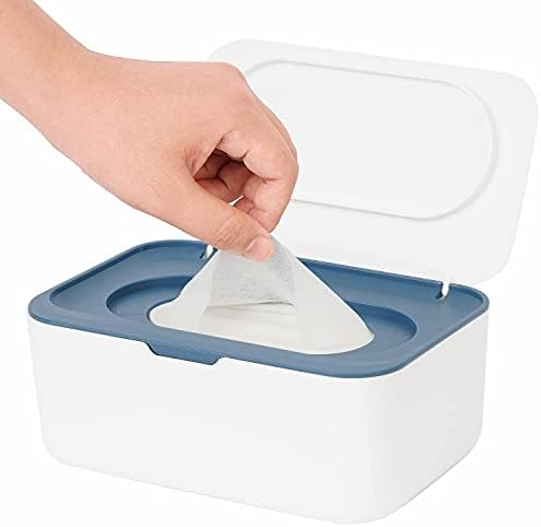 Feuchttücher Box, Seposeve Feuchtuchspender für Baby & Erwachsene, Nachfüllbare Feuchtes Toilettenpapier Box, Hält Tücher Frisch, Einhandbedienung, Blau