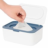 Feuchttücher Box, Seposeve Feuchtuchspender für Baby & Erwachsene, Nachfüllbare Feuchtes Toilettenpapier Box, Hält Tücher Frisch, Einhandbedienung, Blau