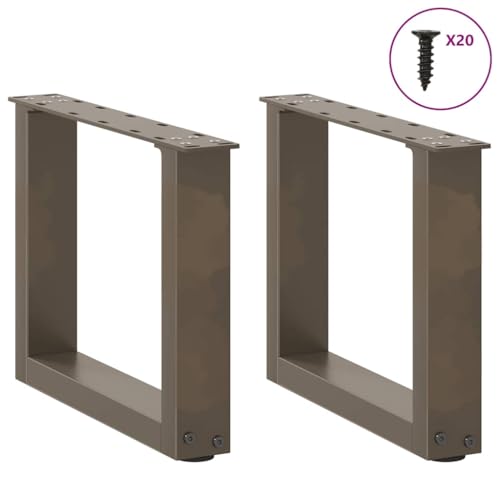 Pieds de table en U en acier naturel au design épuré et durable - 3