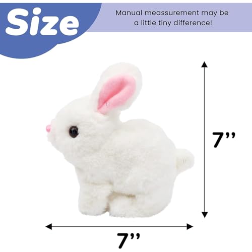 Image of Hopping Walking Bunny Toy with Sounds, Jumping Rabbit Wiggling Ears, Twitching Mouth and Nose, Educational Interactive Bunny Toy for Baby Kids (White Rabbit)