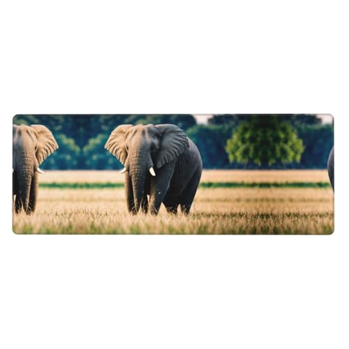 Tapis de souris surdimensionné 80x30cm éléphant caoutchouc épais bureau jeux