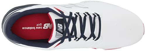 New Balance Men's Striker V3 Golf Shoe, White/Blue/Red, 10.5 #TOP4