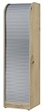 möbelando Jalousieschrank Organizer in Asteiche/Silber - 45x164x40cm (BxHxT)
