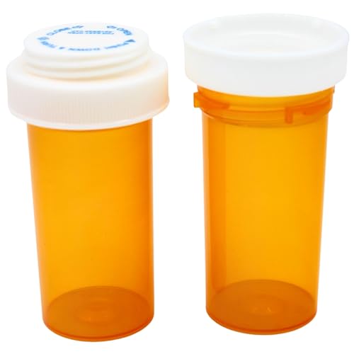 Five Star Supplies Plastic Pill Bottles - Reversible Cap Easy Open & Child Resistant - Pill...
