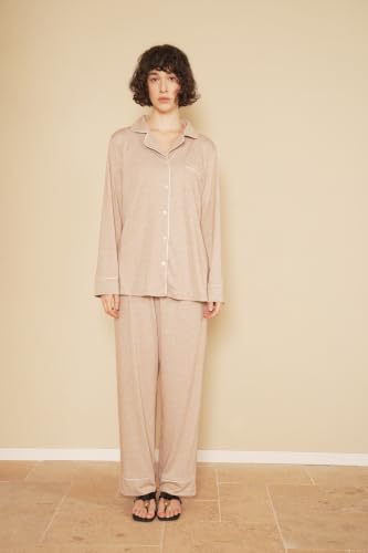 Image of Pajamas for Women Long Sleeve Pajama Set 2 Pieces Lounge Sets Sleepwear Pjs Ladies Sleepwear Button Down Nightwear