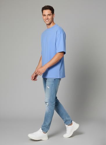 Image of Besick Oversized Plain Cotton Drop Shoulder Baggy fit Tshirt for Men