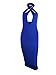TOB Women's Sexy Halter Bodycon off Shoulder Club Dress Royal Blue Large
