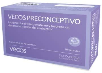 Vitaminas Para El Embarazo - Vecos Preconceptivo - 30 Cápsulas Vegetales - Incrementa El Folato Materno Y Favorece Un Desarrollo Normal Del Embarazo - Complemento Alimenticio