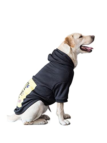 Anomidry hundebekleidung & zubehã¶r Dünner Anzug for große Hunde, mit Kapuze und lässig, geeignet for mittlere und große Hunde (rot und schwarz) (Color : Black, Size : 3XL(20-35kg))