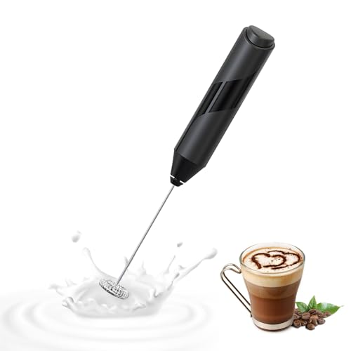 latikaly ハンドヘルド泡立て器 泡だて器 電動ミルク泡立て器 ミルクフォーマー コーヒー、カプチーノ、ラテ、抹茶、ホットチョコレート用 (電池)