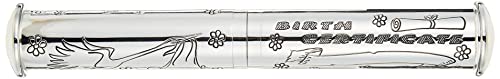 Image of Stephan Baby Silver Plated Engraved Keepsake Birth Certificate Holder
