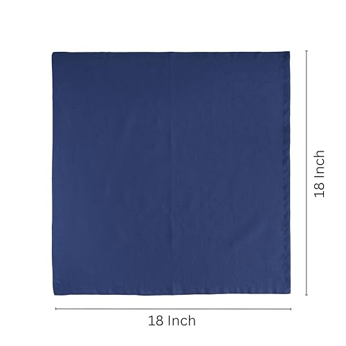 Image of FINGERCRAFT Table Napkins 18x18 Inches Set of 6 Cotton Linen Blend Fabric Dinner Cloth Napkins Washable and Reusable, Good Absorbency for Home, Parties, Hotels (Navy)