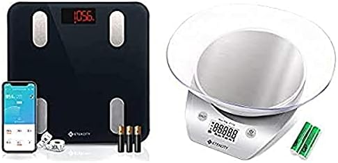 Etekcity Smart Body Fat Scale and 0.1g Food Kitchen Scale with Bowl Silver