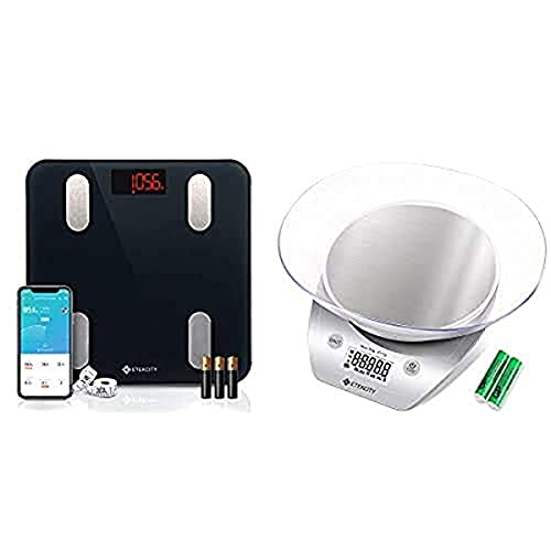 Etekcity Smart Body Fat Scale and 0.1g Food Kitchen Scale with Bowl Silver - image 1