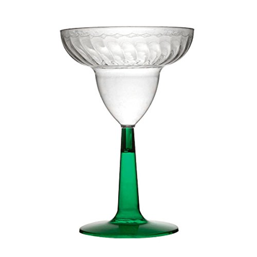Flairware Stem Rippled Disposable Plastic 12 oz. Margarita Glass (96/Case)