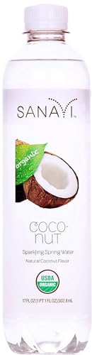 Sanavi Organic Sparkling Spring Water, Coconut, 17 fl. oz, 12 Count