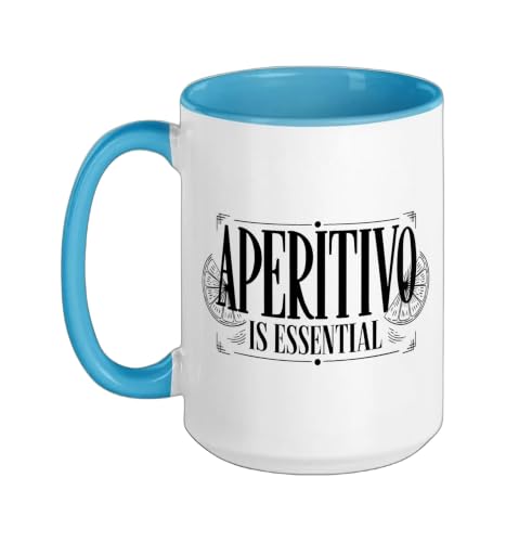 Negroni Aperitivo Non Negotiable Evening Ritual Ceramic Mug, Blue/White, 15oz
