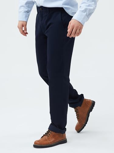 Image of Gap Men Solid Straight Fit Full Length Trousers