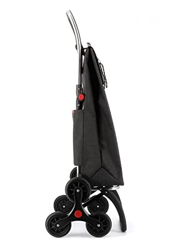 Klappbarer Einkaufsroller Rolser Wallaby Tweed 6 Räder Treppensteiger - Schwarz – Bild 3