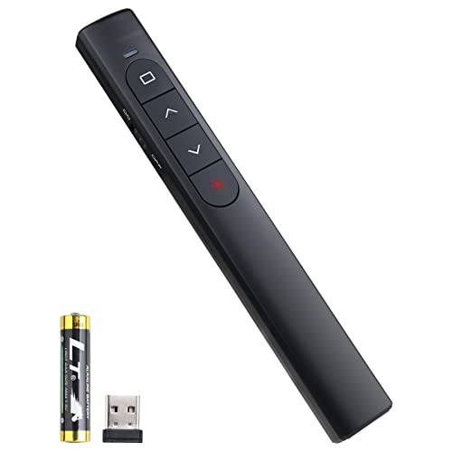 Wireless Presenter Remote,Presentation Clicker with Hyperlink &Volume Remote Control PowerPoint Ofifice Presentation Clicker for Keynote/PPT/Mac/PC(Battery Included)
